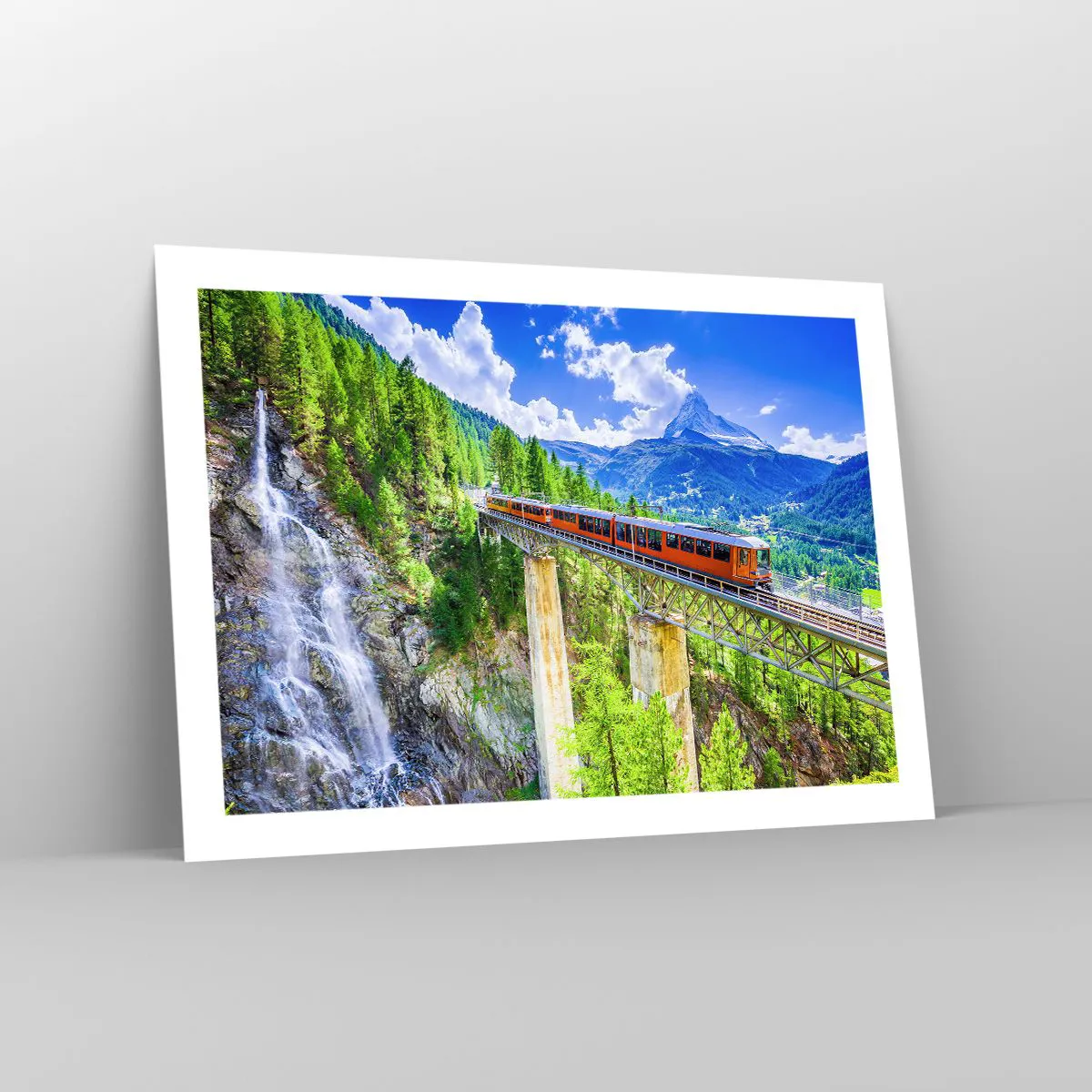Poster - Train Through the Alps - 70x50 cm