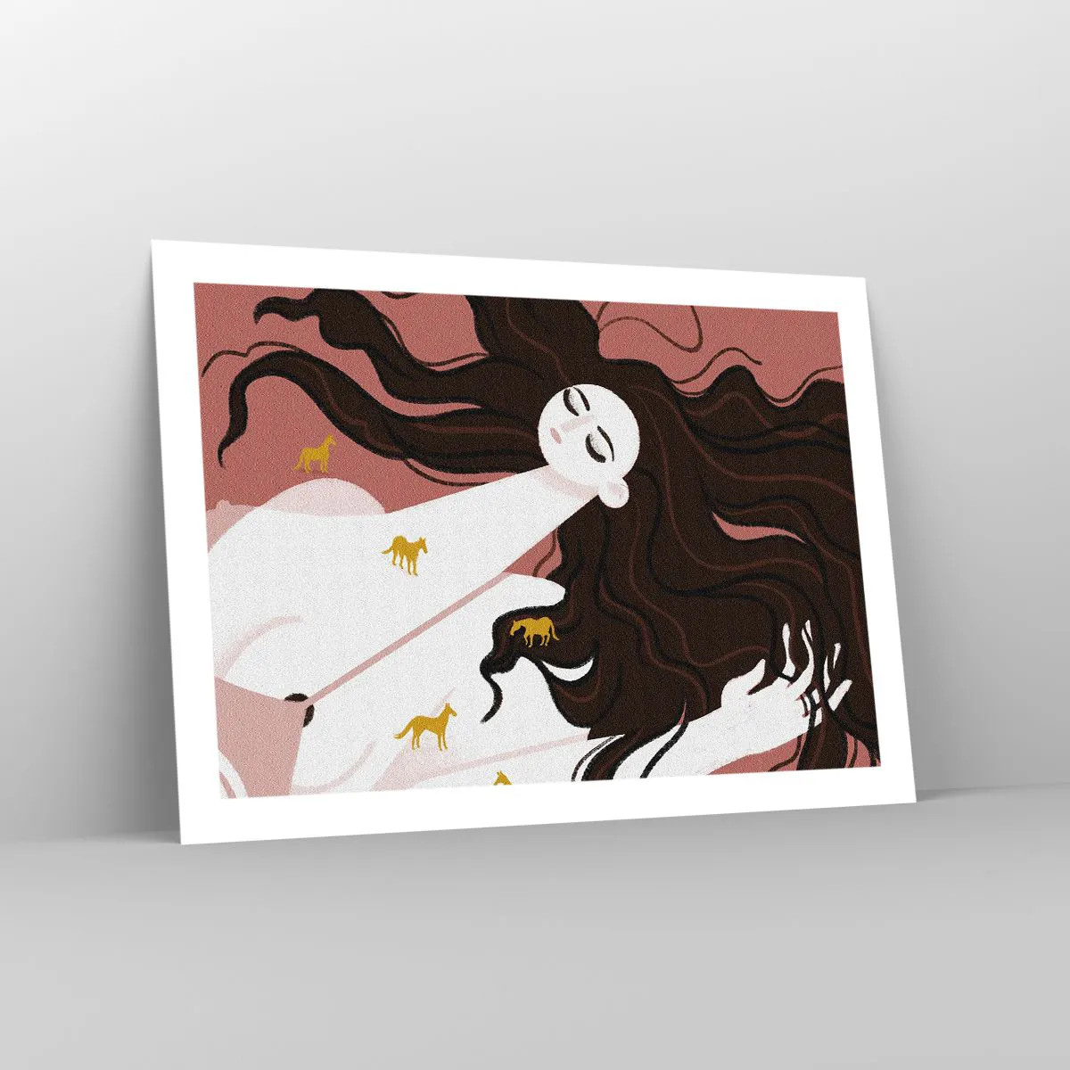 Póster - Sueño de caballos dorados - 70x50 cm