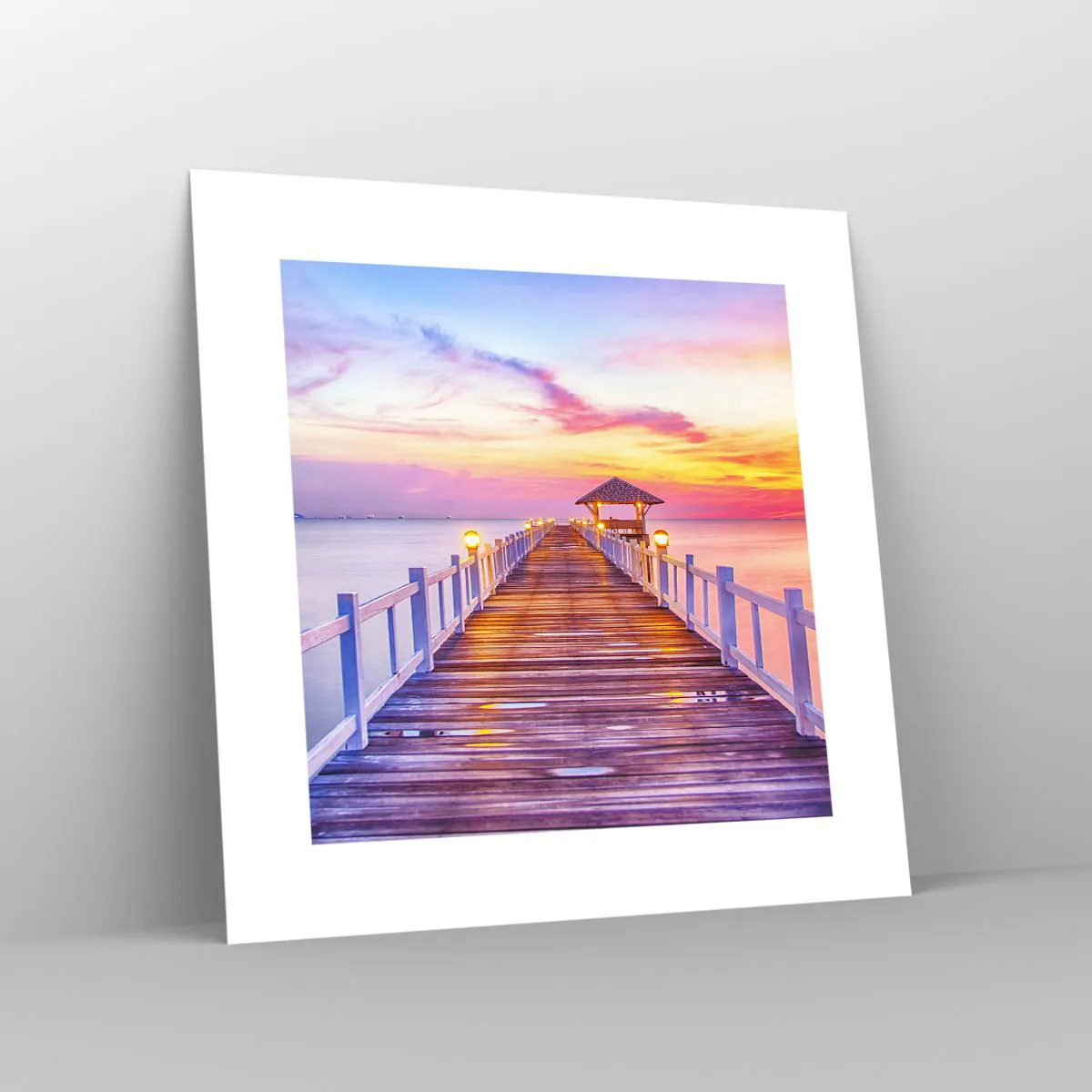 Poster - Silenzio della sera in lilla e oro - 30x30 cm