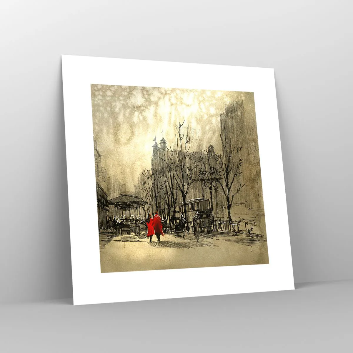 Poszter - Egy randevú a londoni ködben  - 30x30 cm