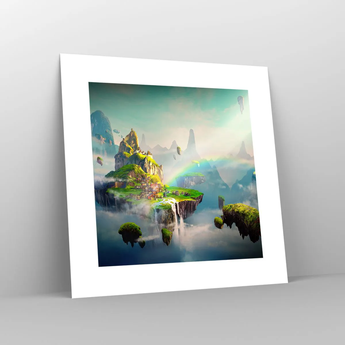 Póster - El medio de la nada - islas flotantes - 30x30 cm