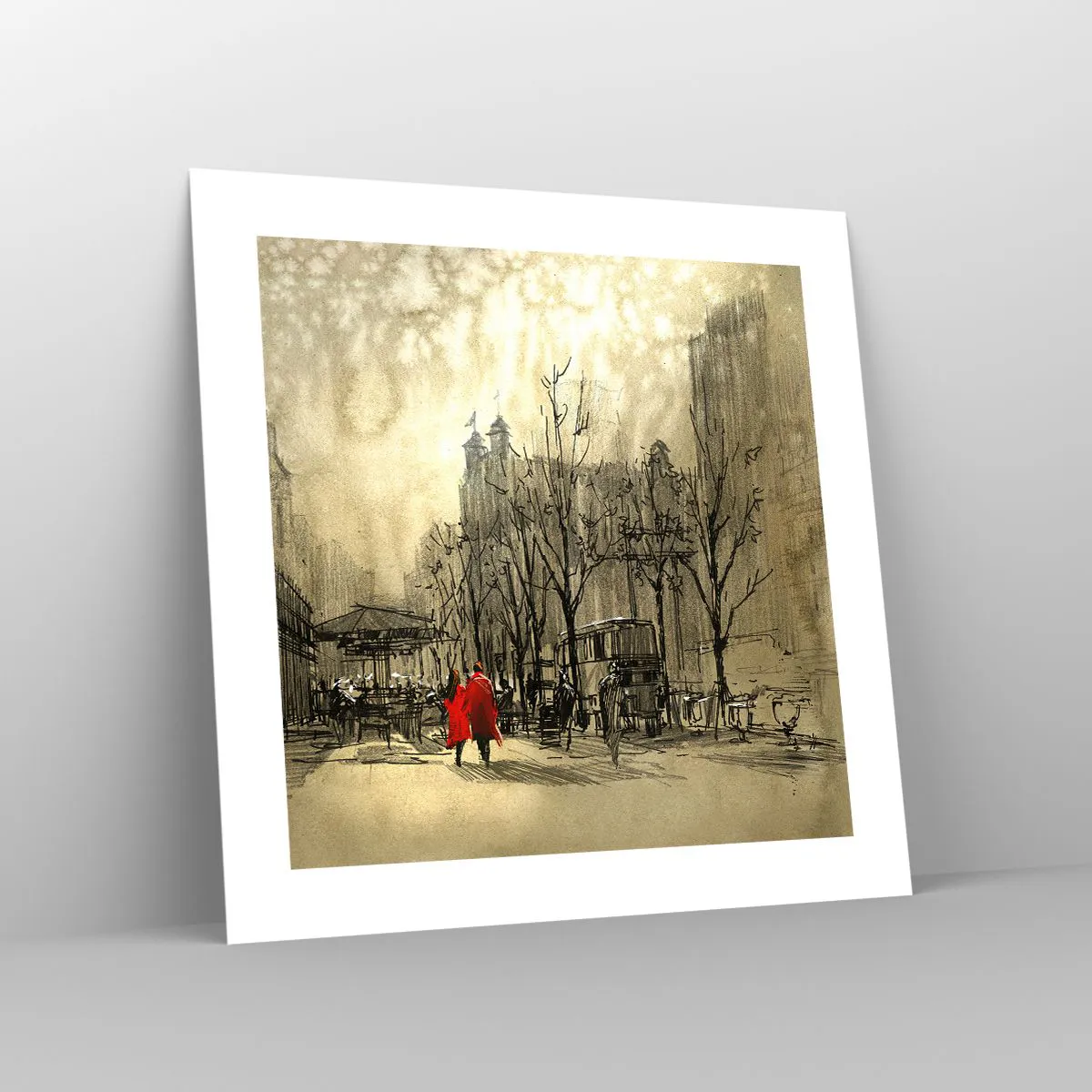 Affisch - Träff i London-dimman - 40x40 cm