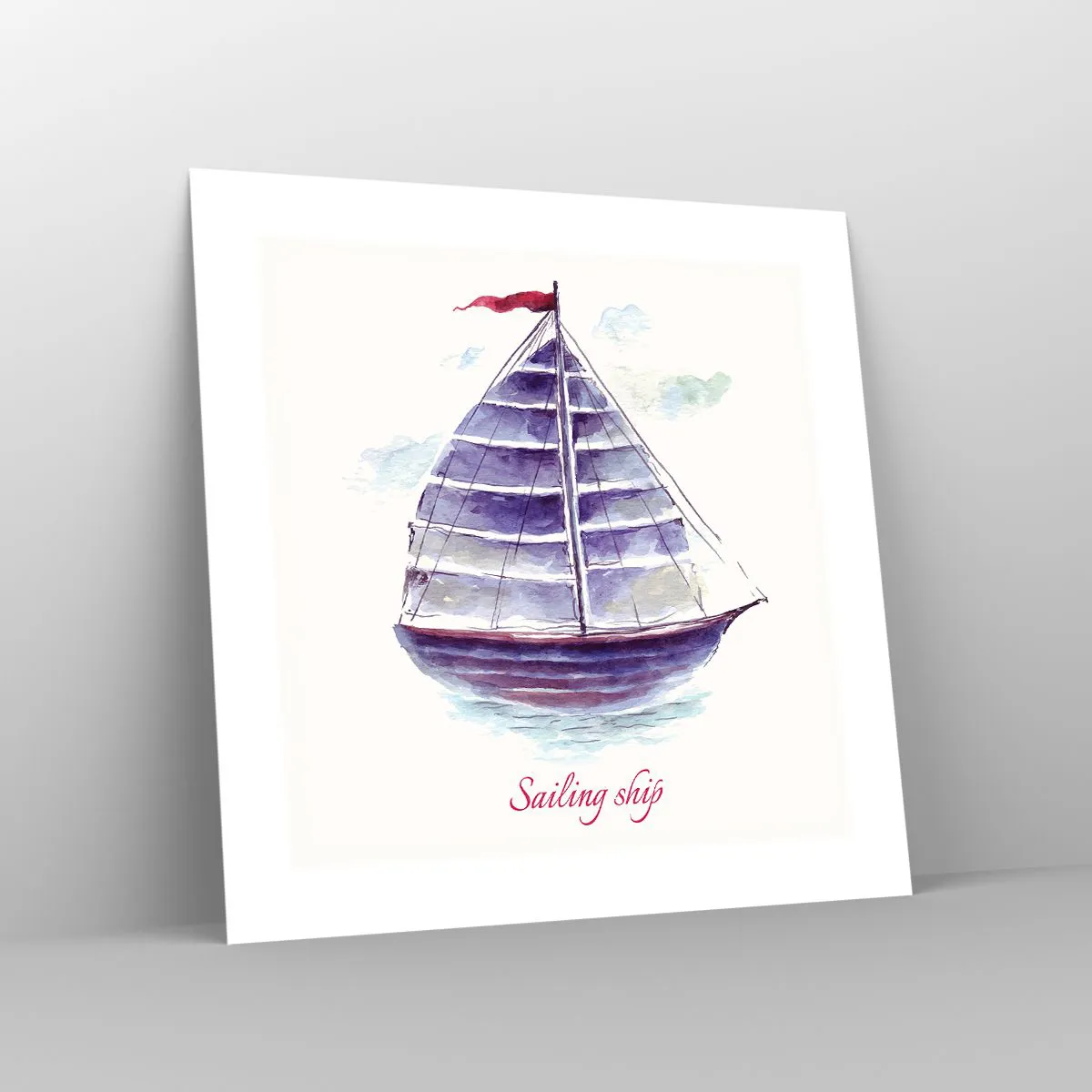 Affisch - Fulla seglar och lugnt vatten - 40x40 cm