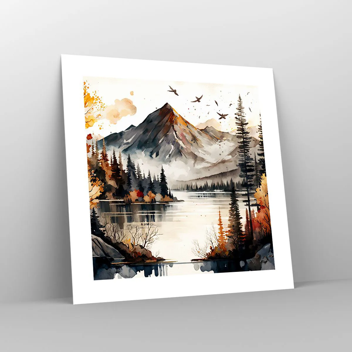 Plakát - Zlatý podzim na horách - 40x40 cm