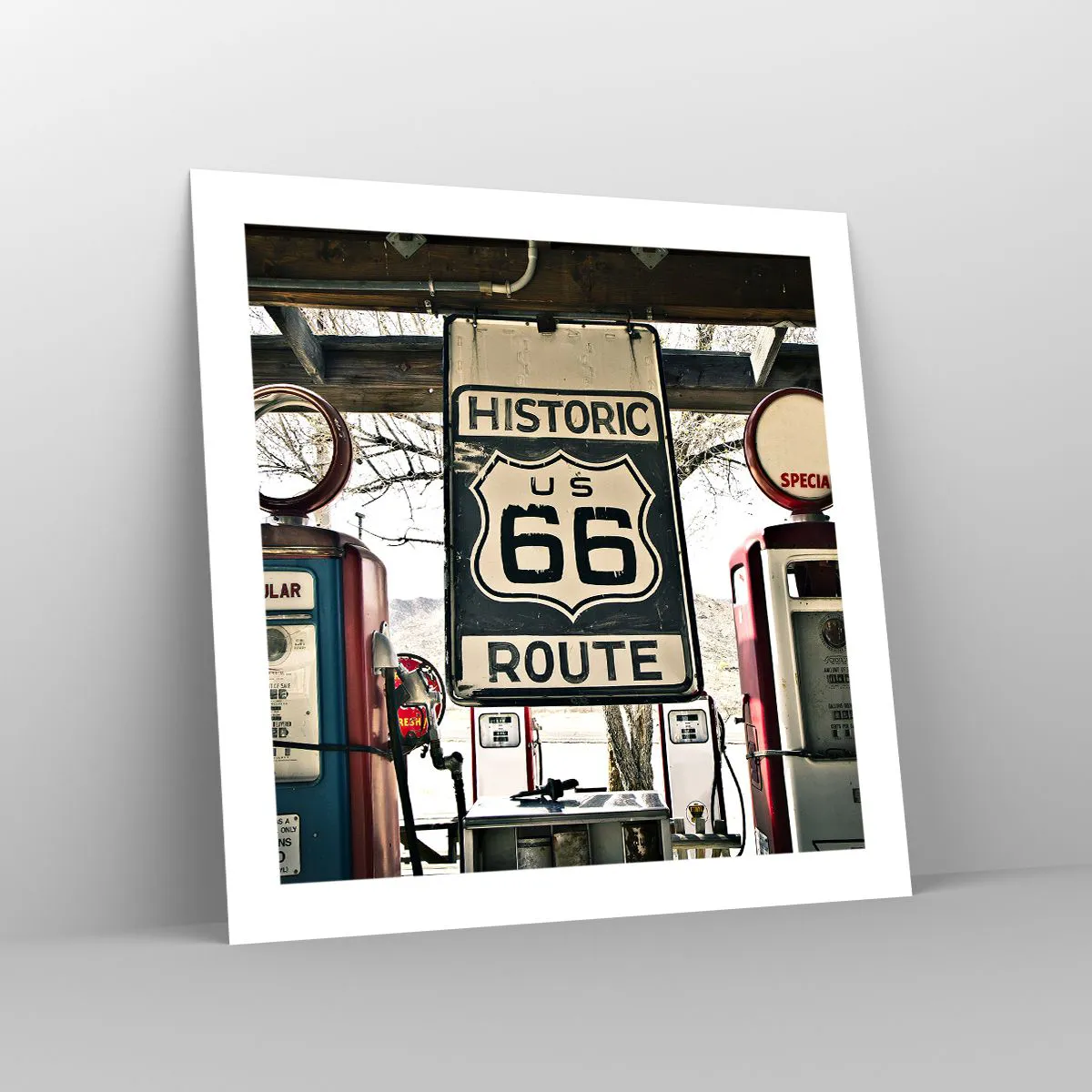 Plakat - Amerykańska retro podróż - 50x50 cm