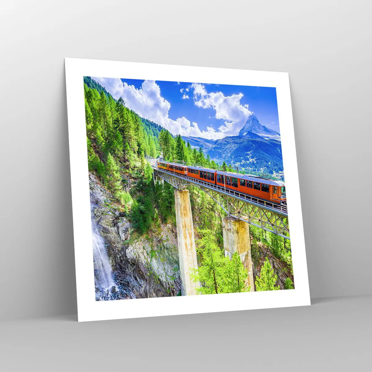 Poster - Train Through the Alps - 50x50 cm