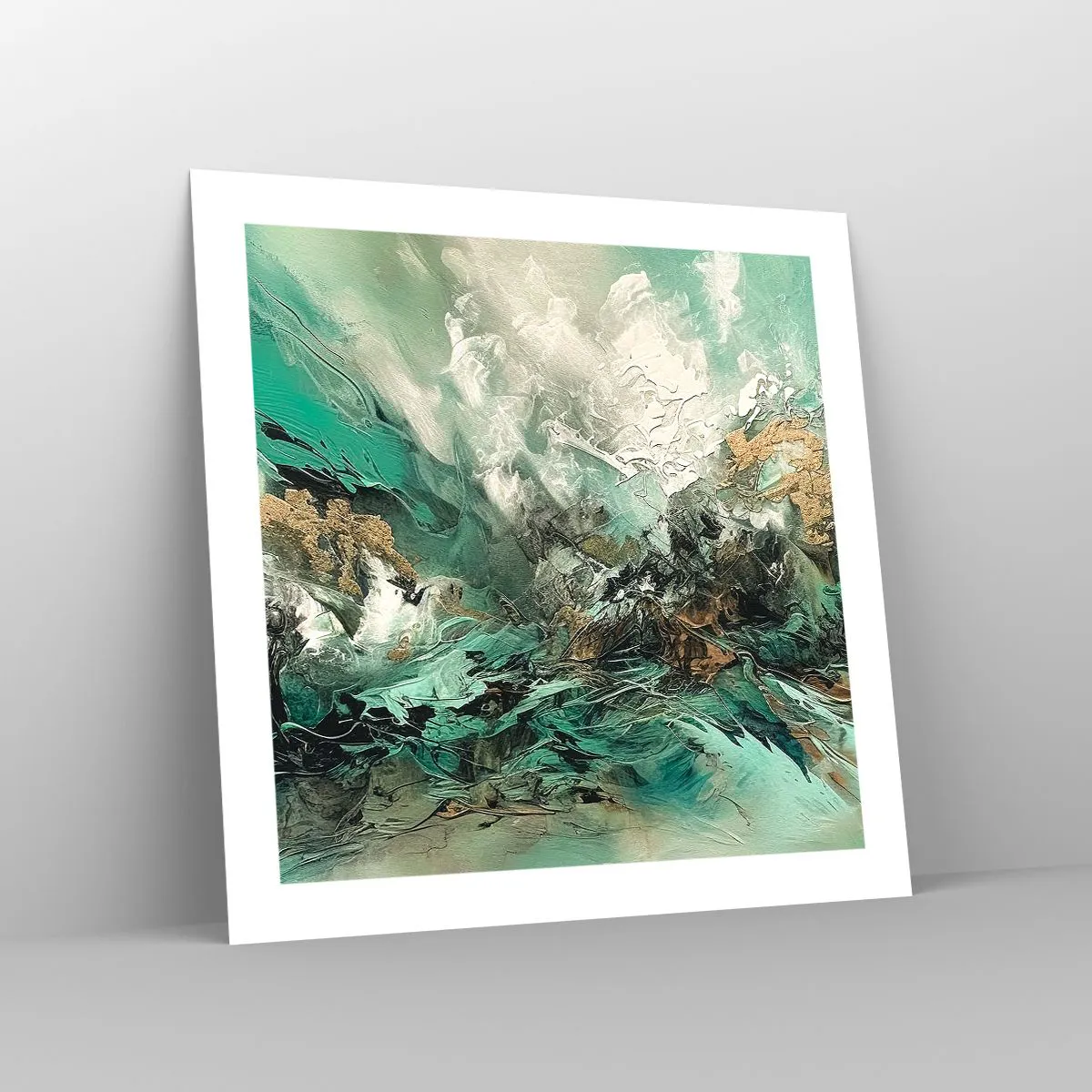 Plakat - Smaragdsort byld - 50x50 cm