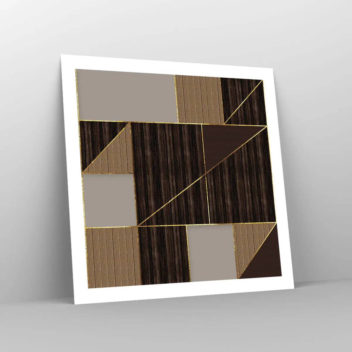 Poster - Mosaic of Brown and Gold - 60x60 cm