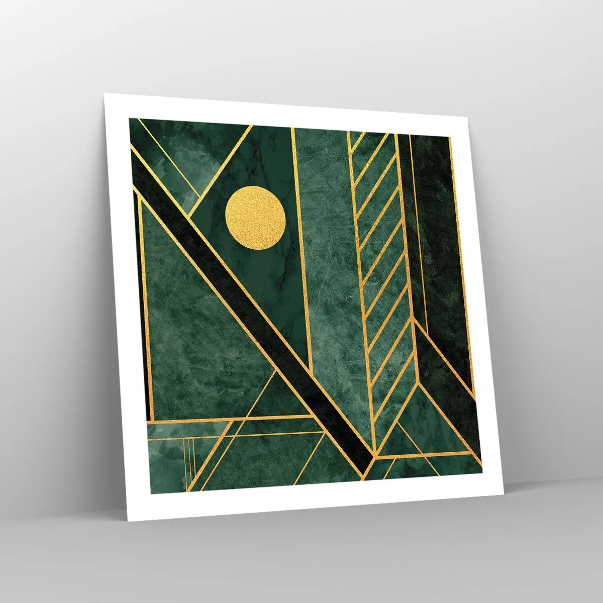 Plakat - Dynamika złota i lazuru - 60x60 cm