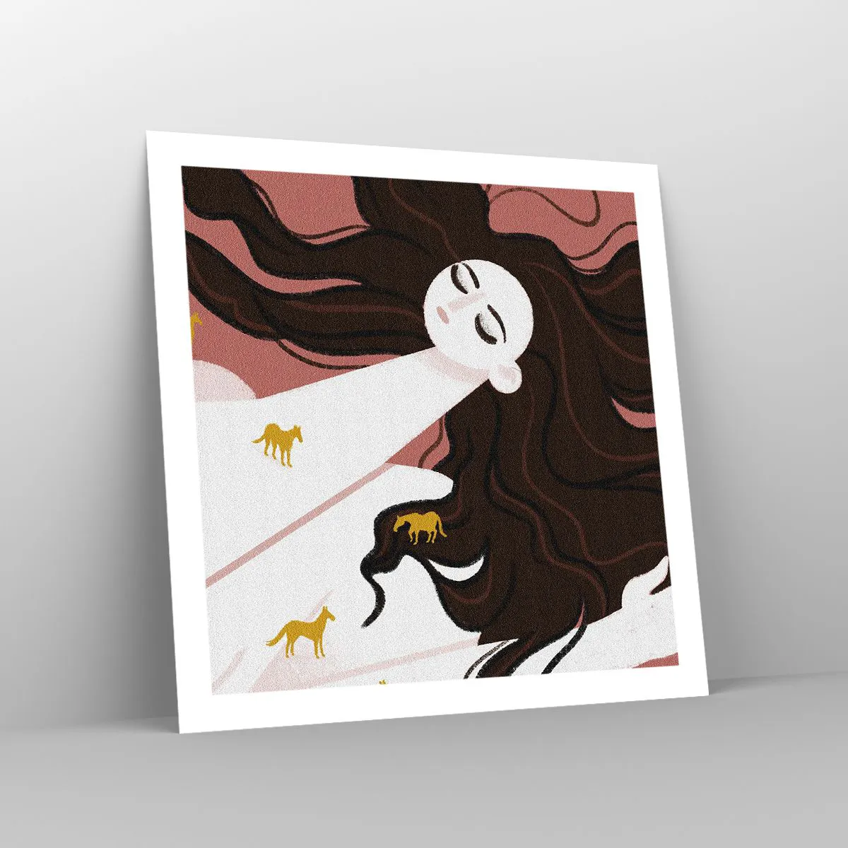 Affisch - Dröm om en gyllene häst - 60x60 cm