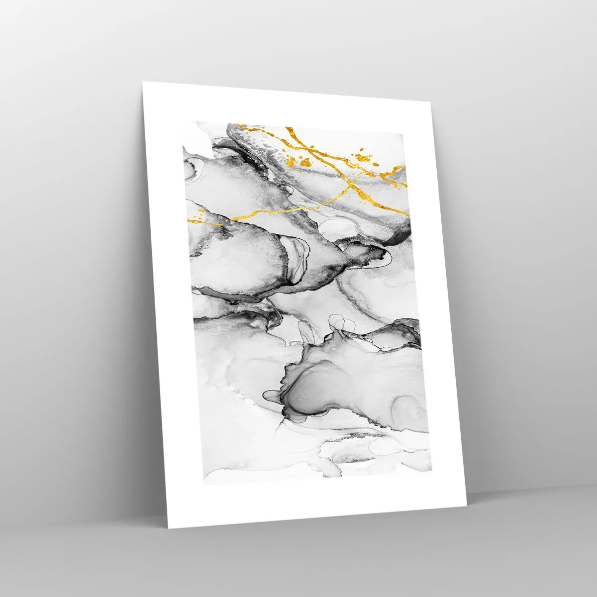 Affisch - Komposition med guldmotiv - 30x40 cm