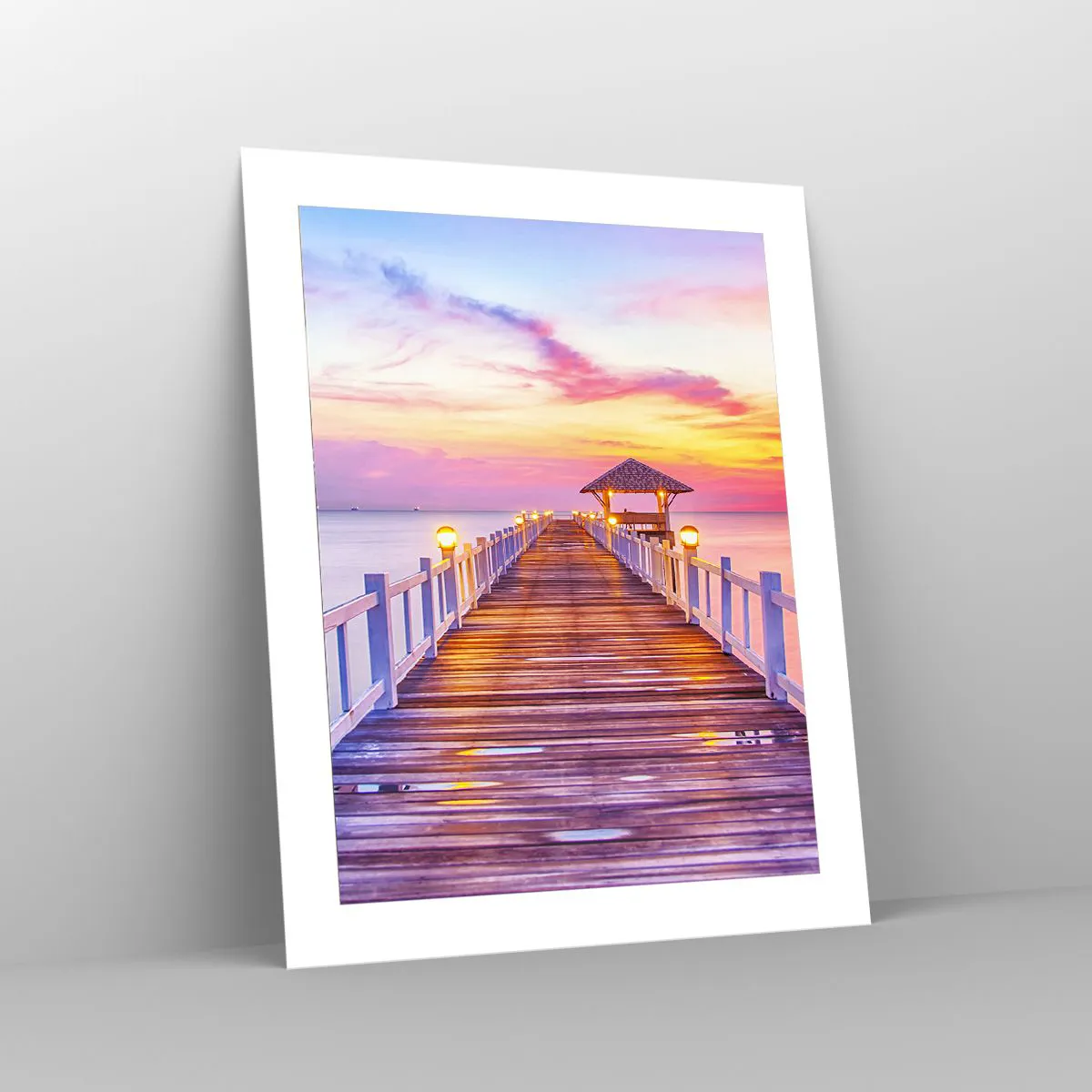 Plakat - Liliowo-złota cisza wieczoru - 40x50 cm