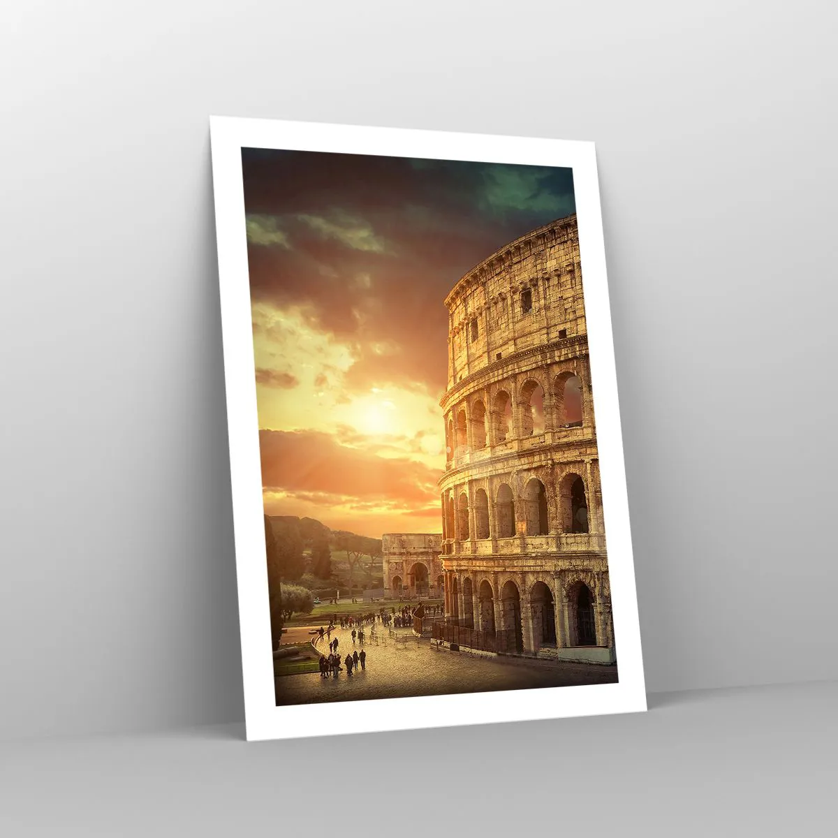 Póster - El Coliseo de Roma al atardecer - 50x70cm - Una impresión colosal - Decoración de pared moderna para salón y dormitorio ARTTOR