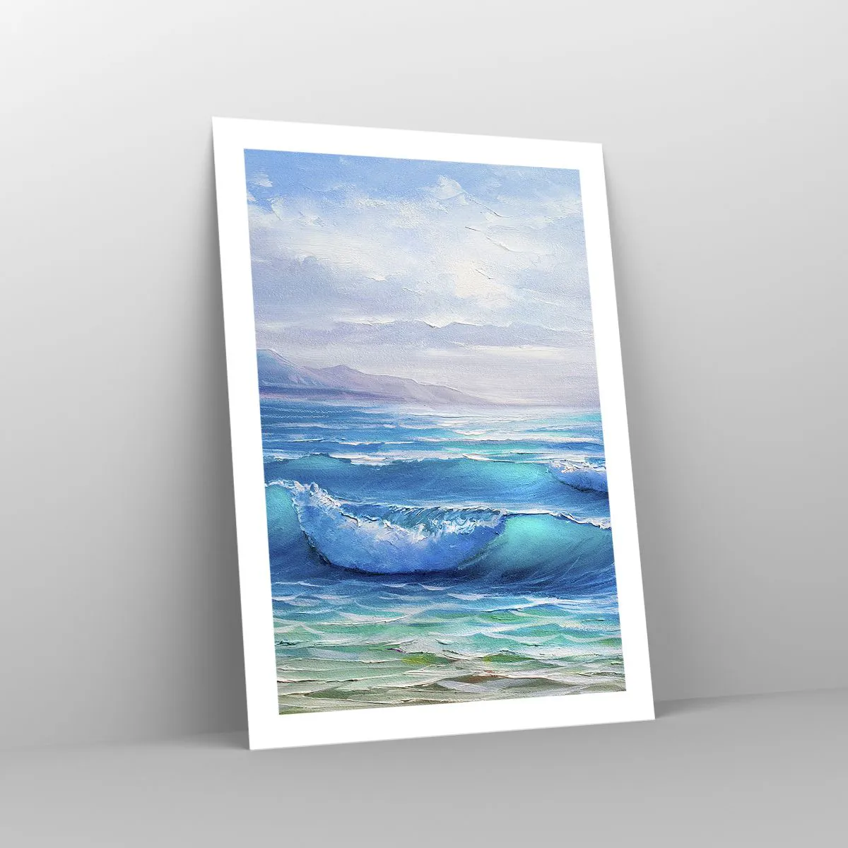 Affiche - Poster - Vagues de la mer contre le ciel bleu - 50x70cm - Il apporte un soulagement - Décoration murale moderne pour le salon et la chambre ARTTOR