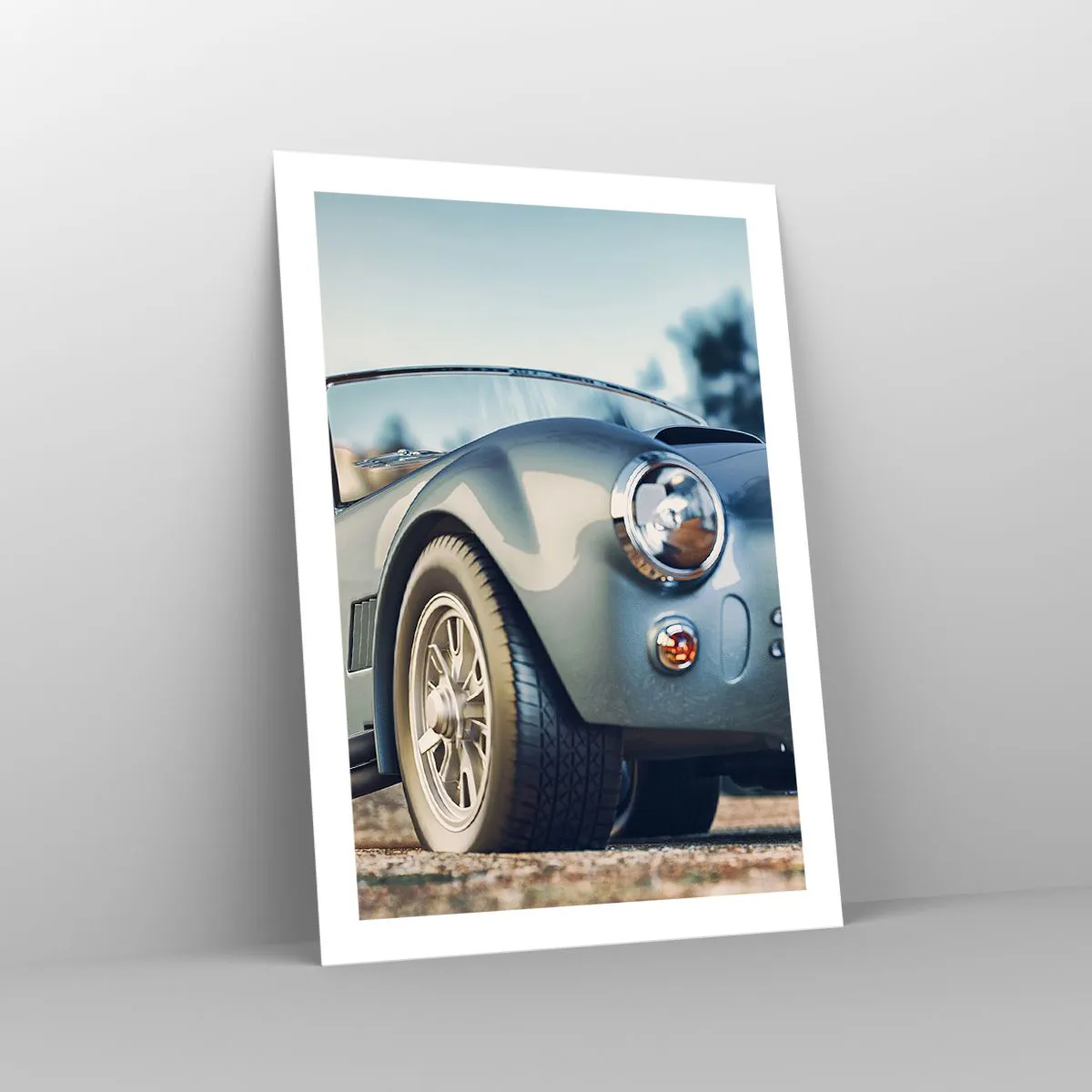 Poster - Ein klassisches Retro-Auto vor einem unscharfen Hintergrund - 50x70cm - Denn Stil zählt - Moderne Wanddekoration für Wohnzimmer und Schlafzimmer ARTTOR