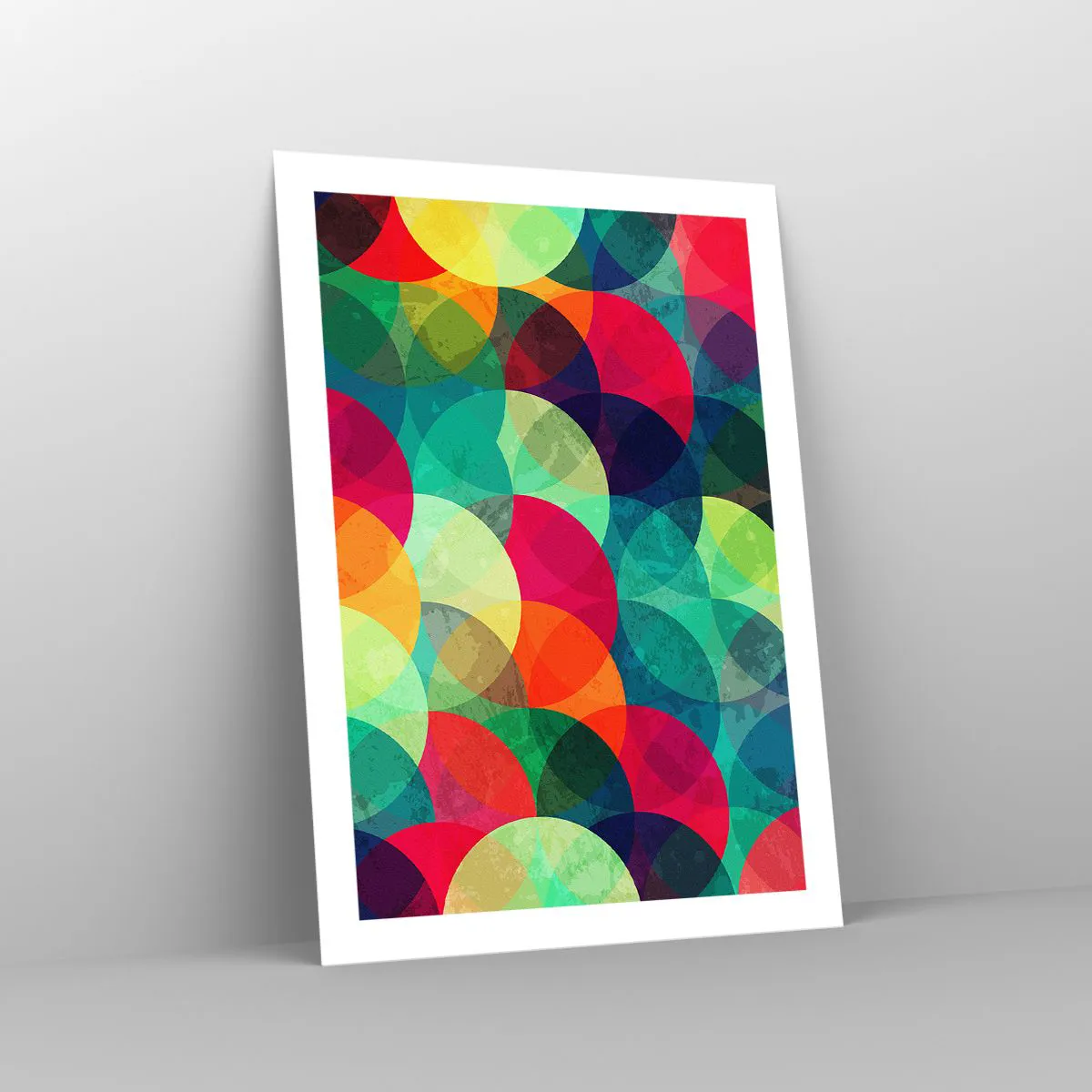 Póster - Círculos abstractos y coloridos superpuestos entre sí. - 50x70cm - Ascensión circular - Decoración de pared moderna para salón y dormitorio ARTTOR