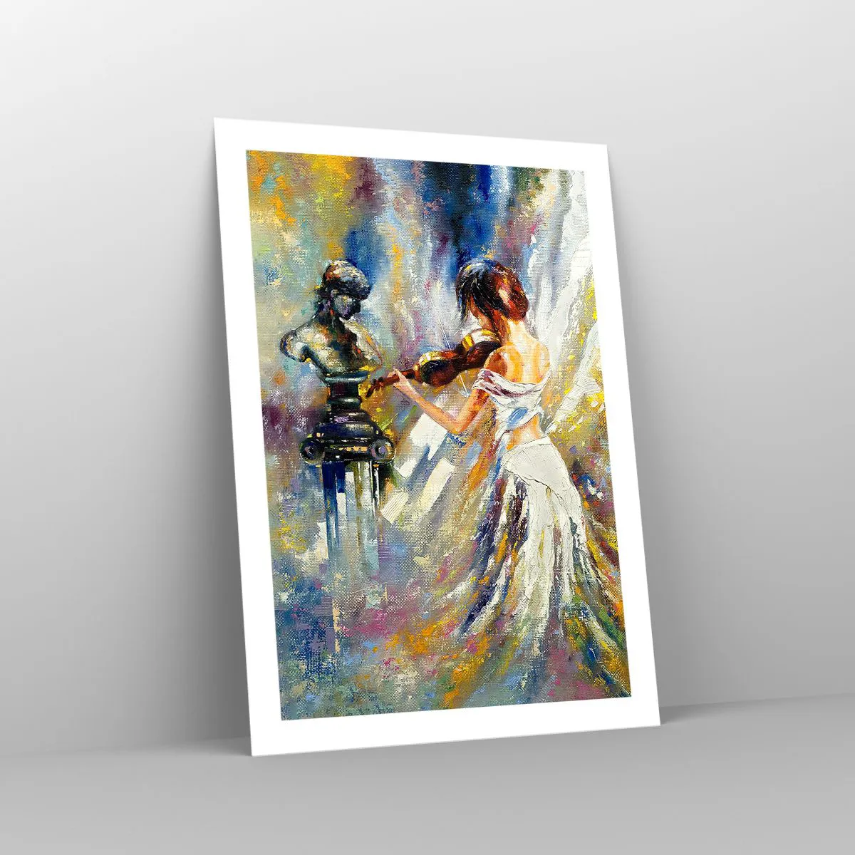 Póster - Escena abstracta de una mujer tocando el violín. - 50x70cm - Revivir con sentimiento - Decoración de pared moderna para salón y dormitorio ARTTOR