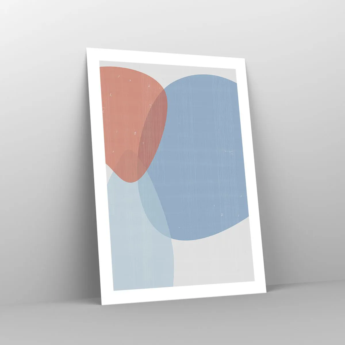 Affiche - Poster - Formes abstraites dans les tons bleus et beiges - 50x70cm - Relations pastel - Décoration murale moderne pour le salon et la chambre ARTTOR