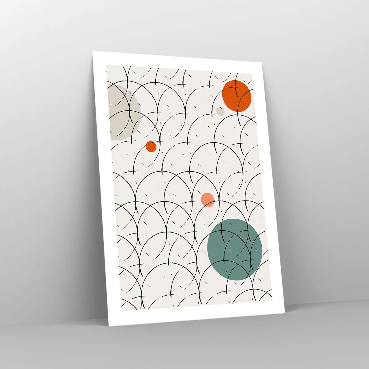 Póster - Abstracción geométrica moderna con acentos coloridos. - 50x70cm - Con espíritu pop-art - Decoración de pared moderna para salón y dormitorio ARTTOR