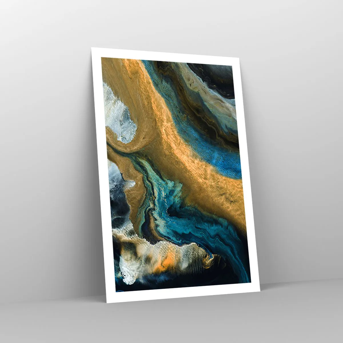 Poster - Albastru - galben - influență reciprocă - 61x91 cm