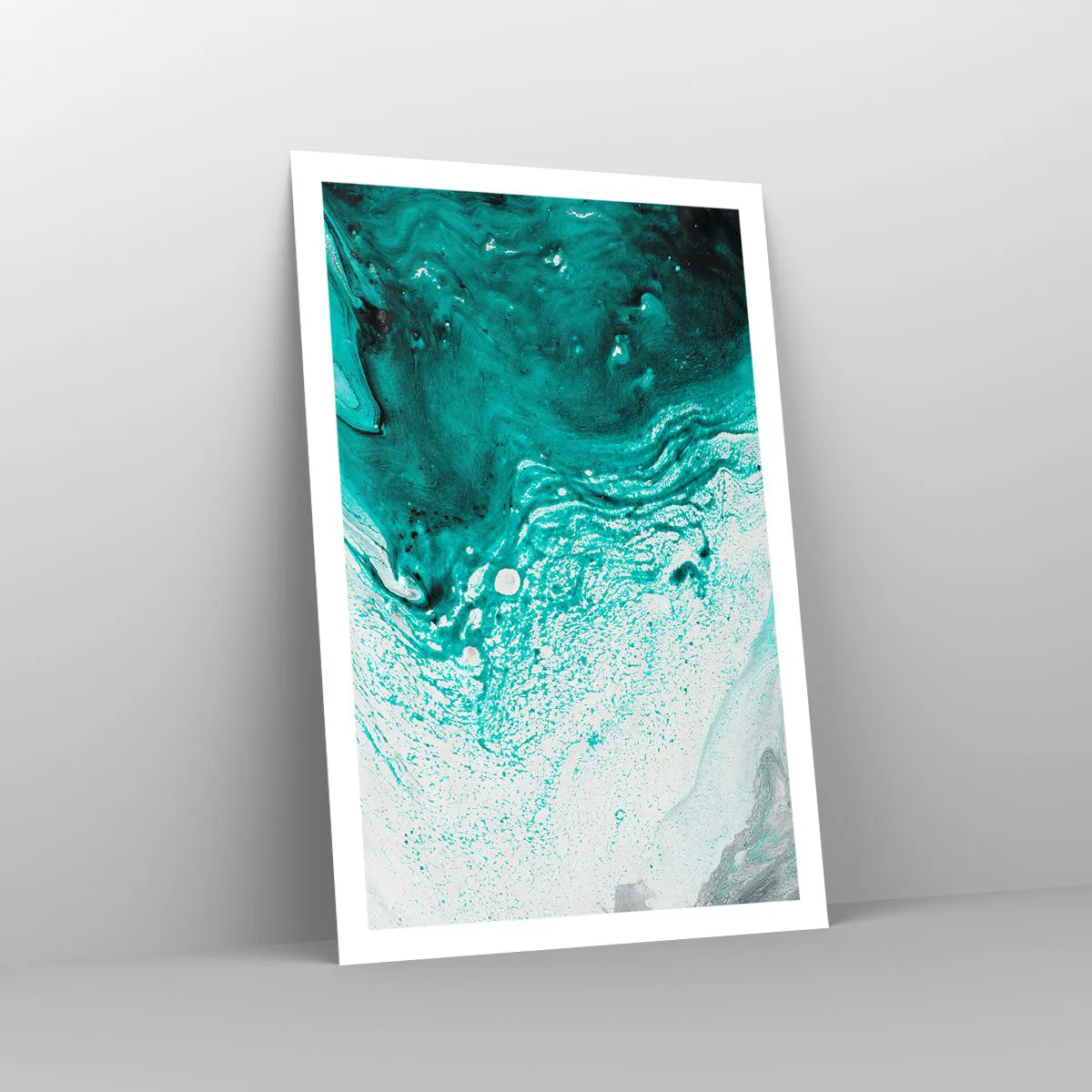 Poster - Dissolving in White and Turquoise - 61x91 cm