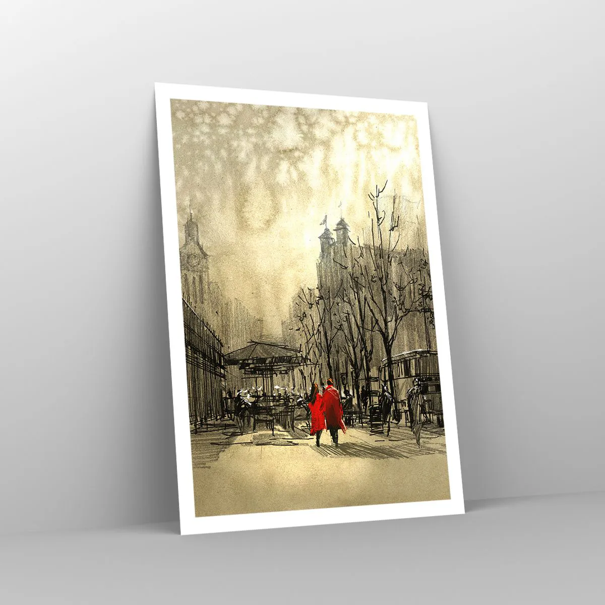 Poster - Ein Date im Londoner Nebel - 70x100 cm
