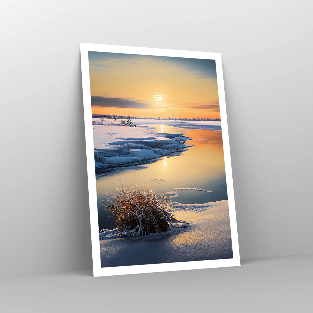 Poster - Apus de soare pe timp de iarnă - 70x100 cm