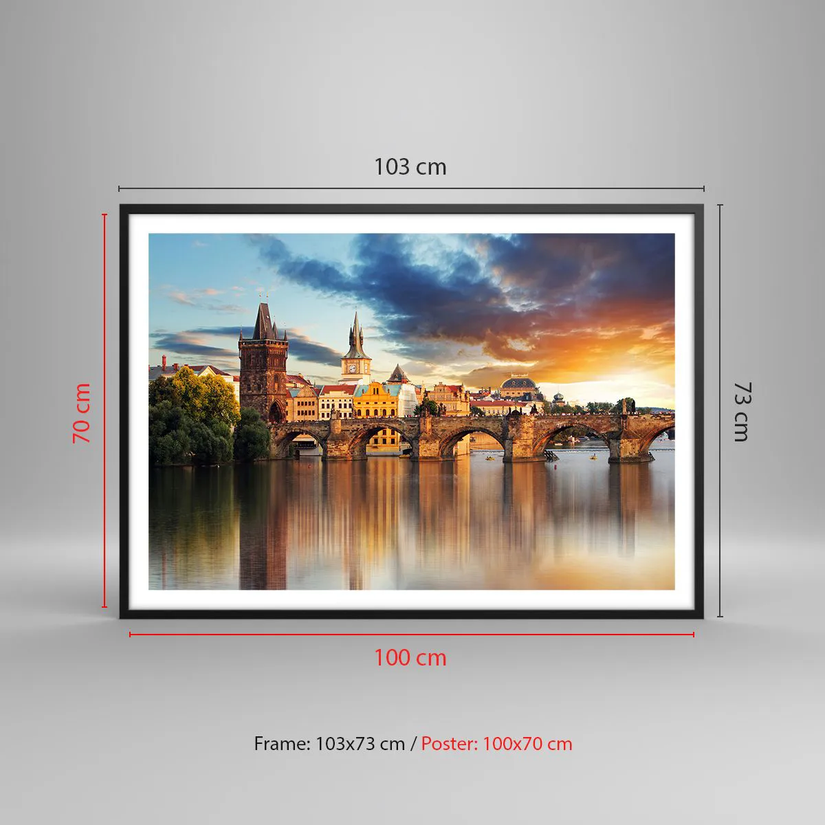 Plakat i sort ramme - Smukt for evigt - 100x70 cm