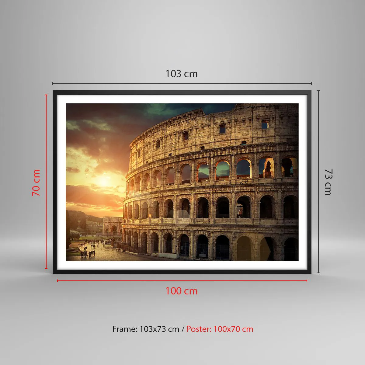 Plakat i sort ramme - Kolossalt indtryk - 100x70 cm