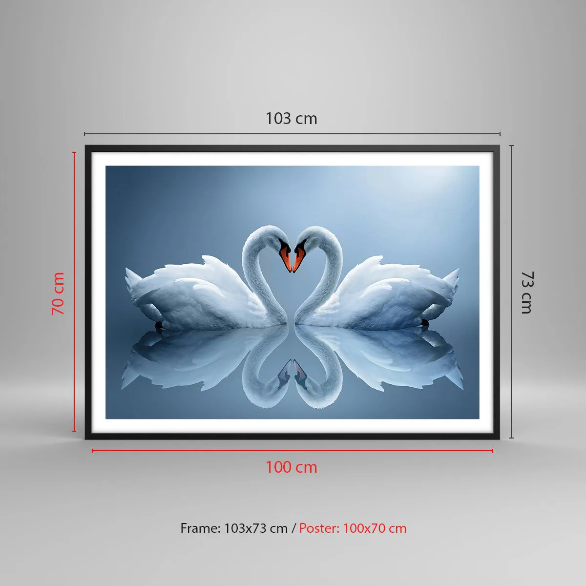 Poszter fehér keretben - Itt az ideje a szerelemnek - 100x70 cm