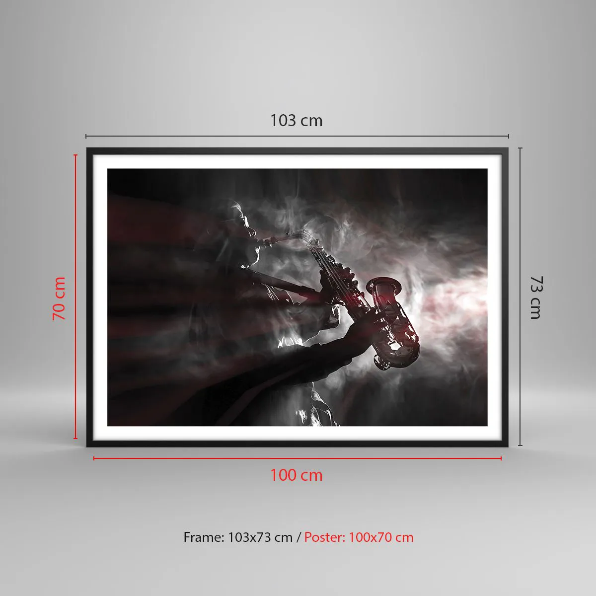 Plakát v černém rámu - V oparu jazzu - 100x70 cm