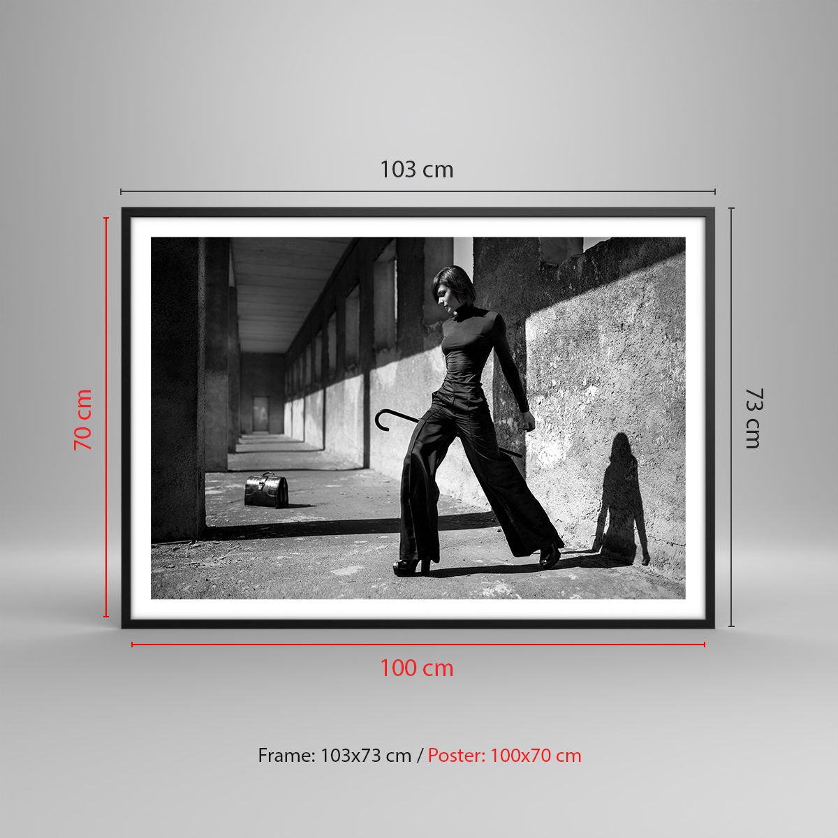 Póster en marco negro Arttor 100x70 cm - La madre misma - La naturaleza -  Abstracción, Antiguo, Mujer, Moda, En Blanco Y Negro, Para el salón, Para  el