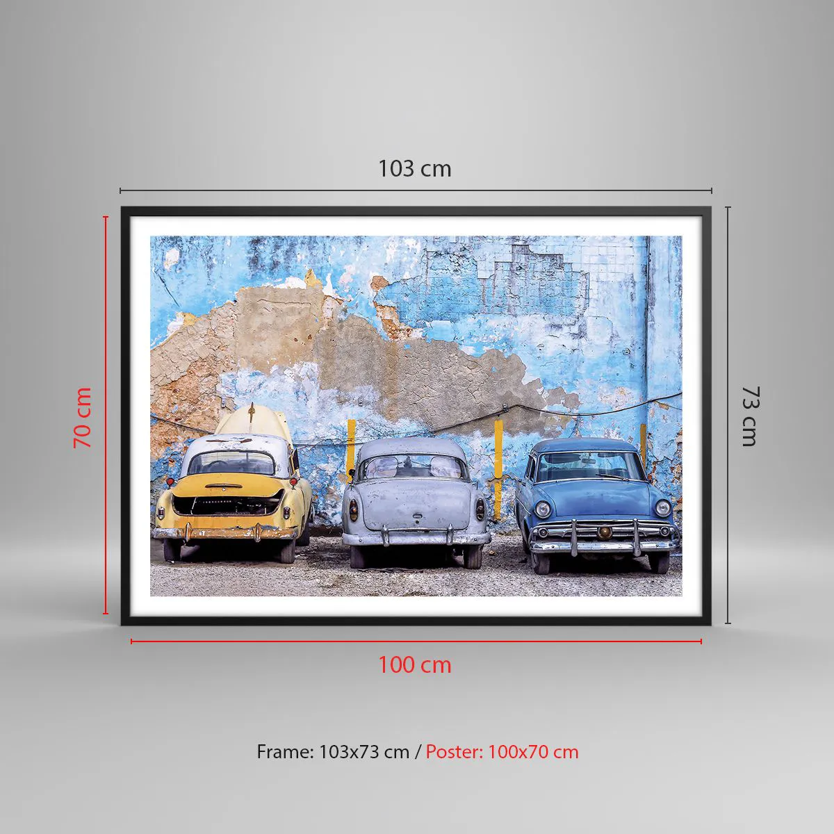 Poster in een zwarte lijst - Veteranenbijeenkomst - 100x70 cm