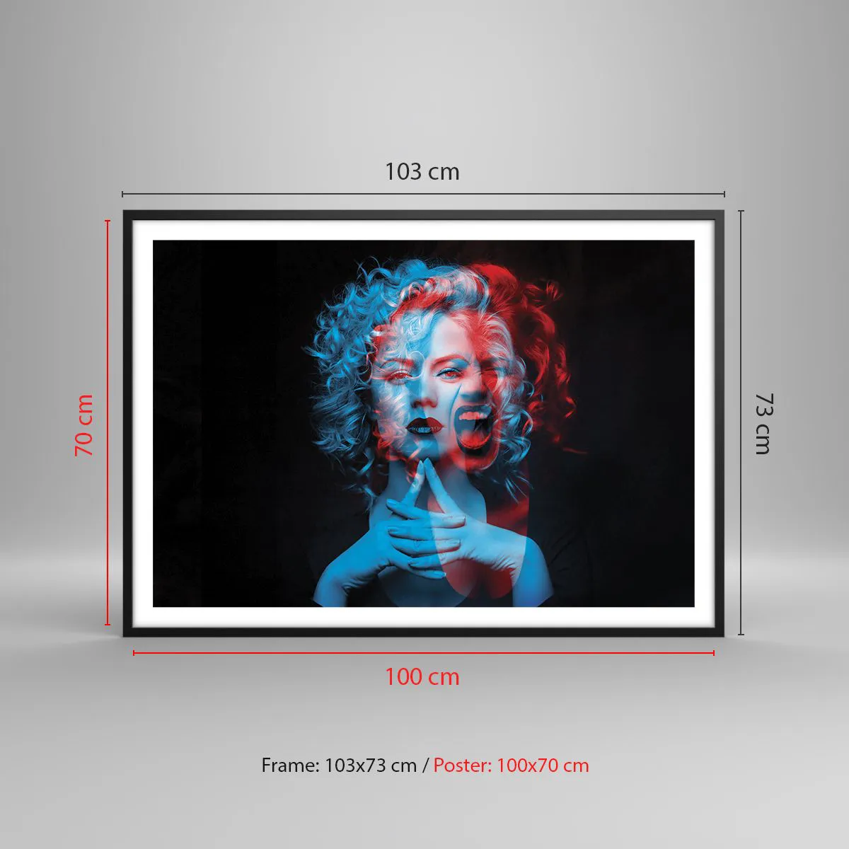 Poster in een zwarte lijst - Alter ego - 100x70 cm