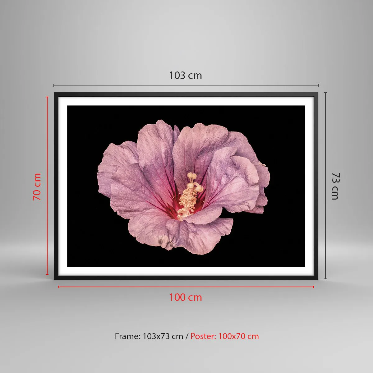 Pôster com moldura preta - Direto para o coração - 100x70 cm