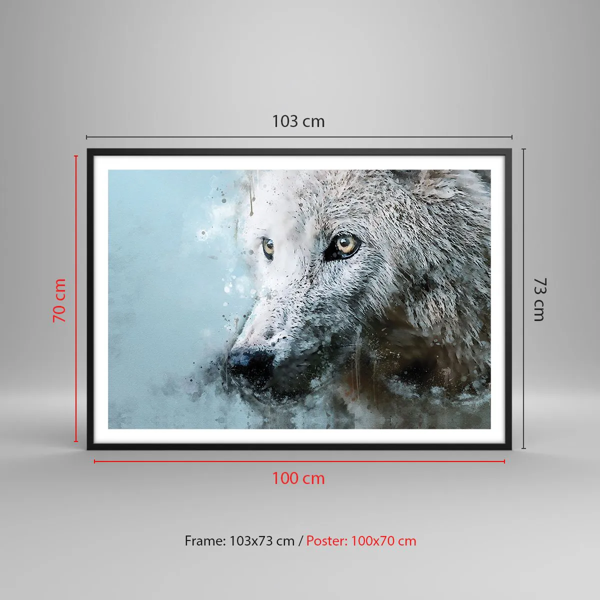 Poster în ramă neagră - Faceți cunoștință cu sufletul lupului - 100x70 cm