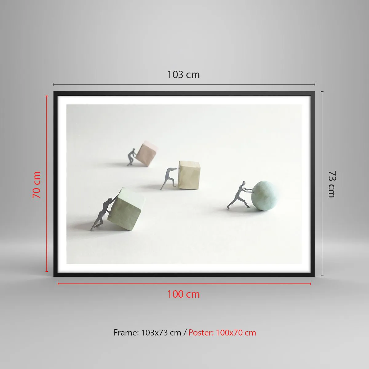 Plakat i sort ramme - Selve livet - 100x70 cm