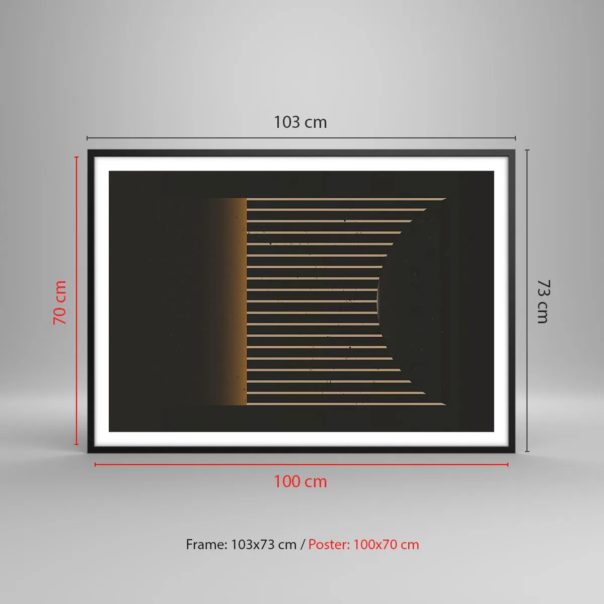 Poster în ramă neagră - Explorați întunericul - 100x70 cm