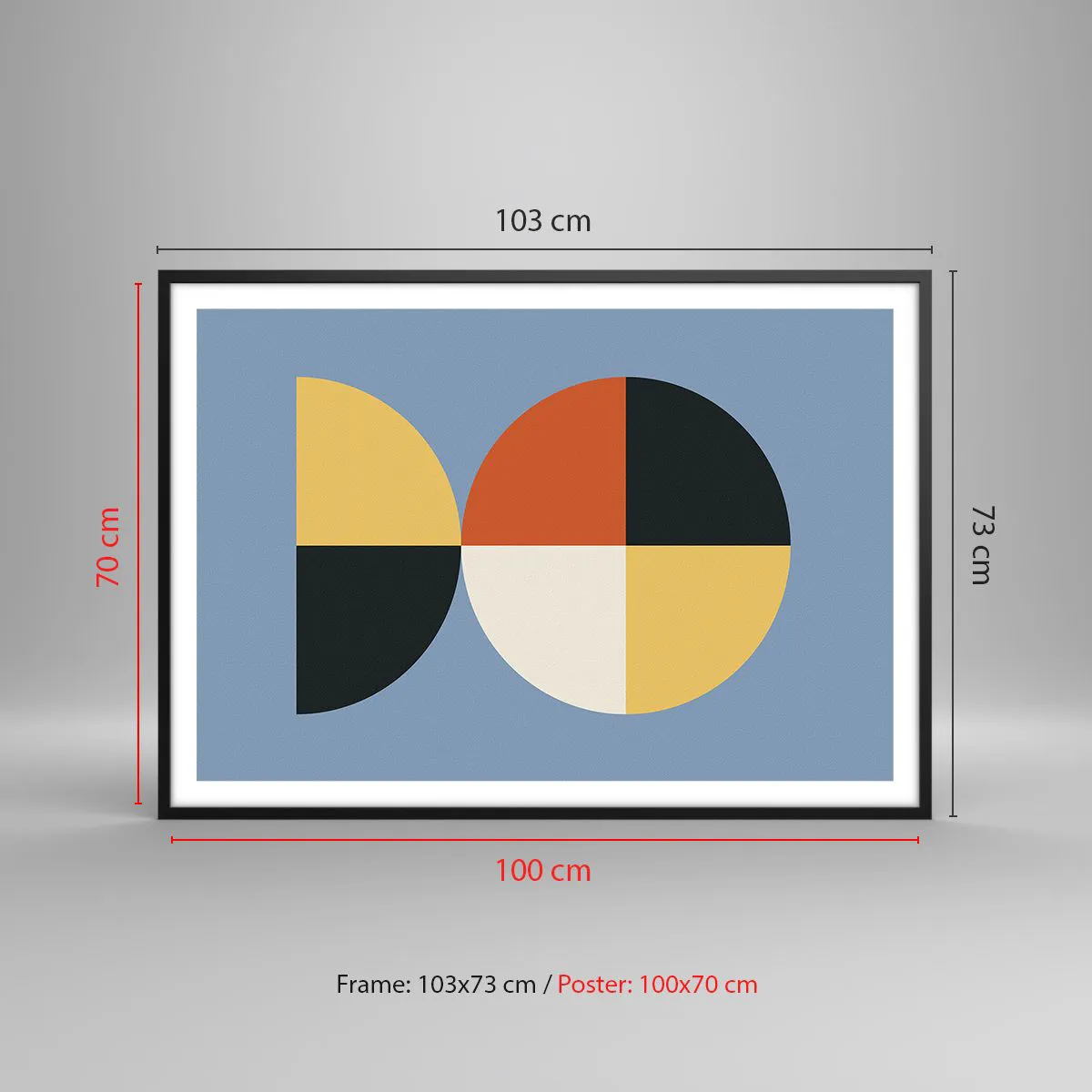 Plakat i sort ramme - Se og tæl - 100x70 cm