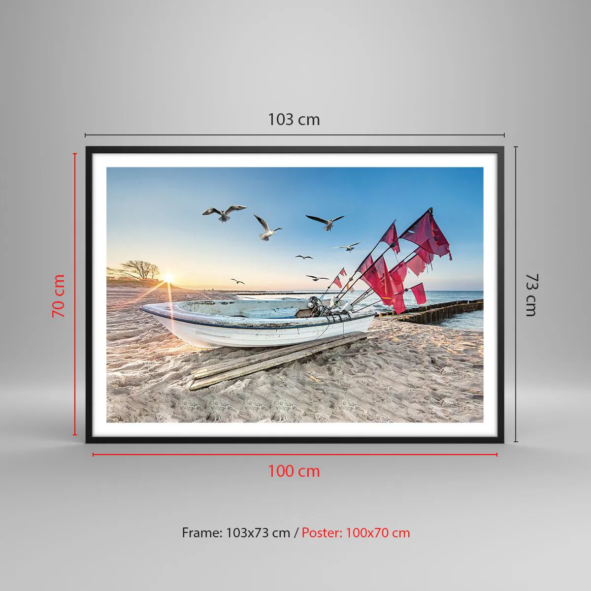 Poszter fehér keretben - Megérdemelt pihenés - 100x70 cm