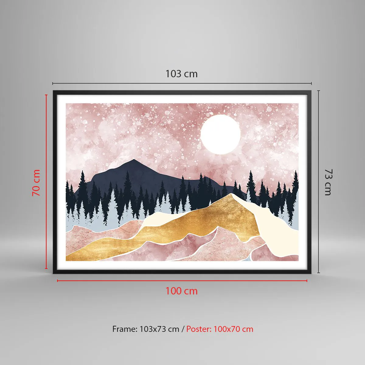 Plakat i sort ramme - Nattevagt - 100x70 cm