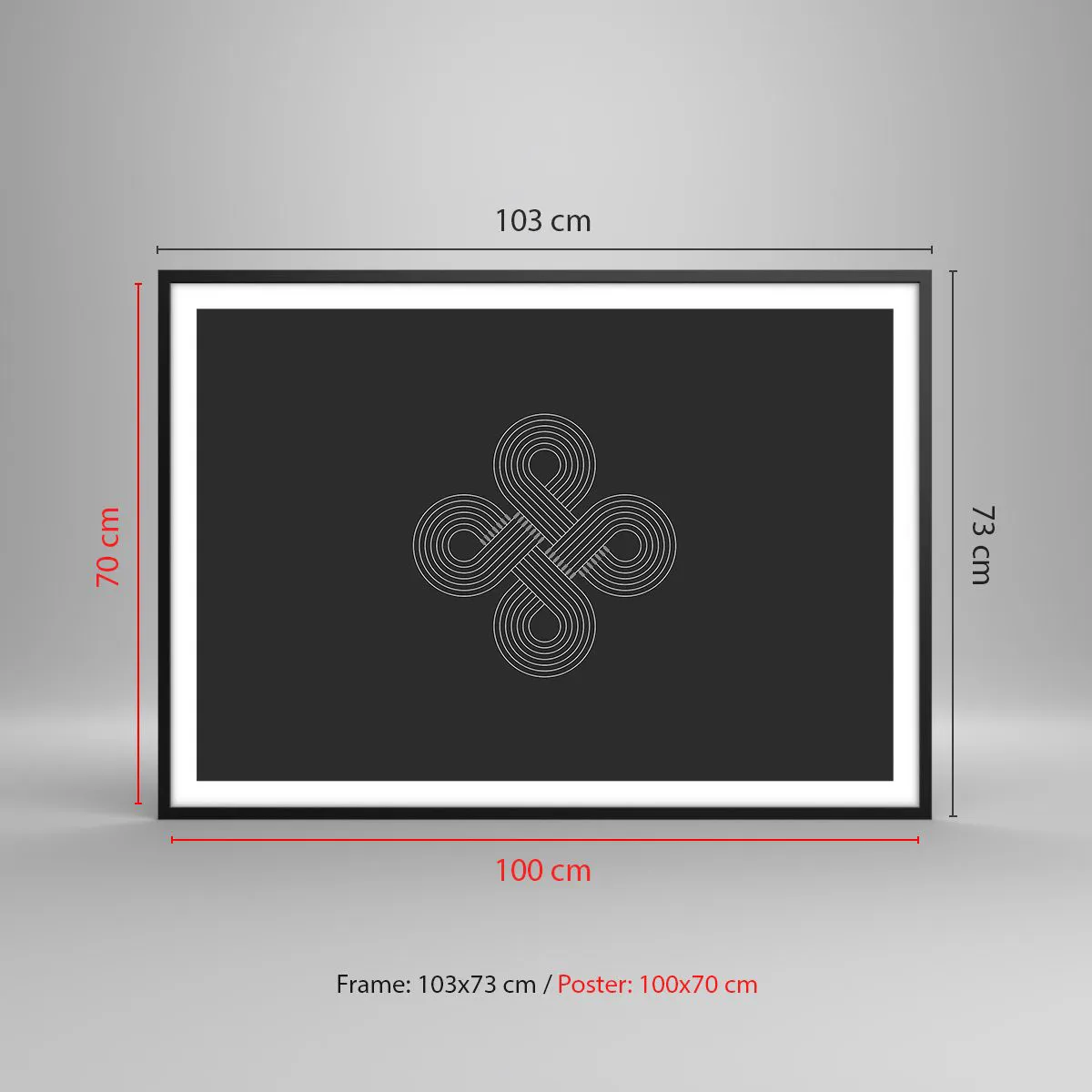 Plakat i sort ramme - I den keltiske ånd - 100x70 cm
