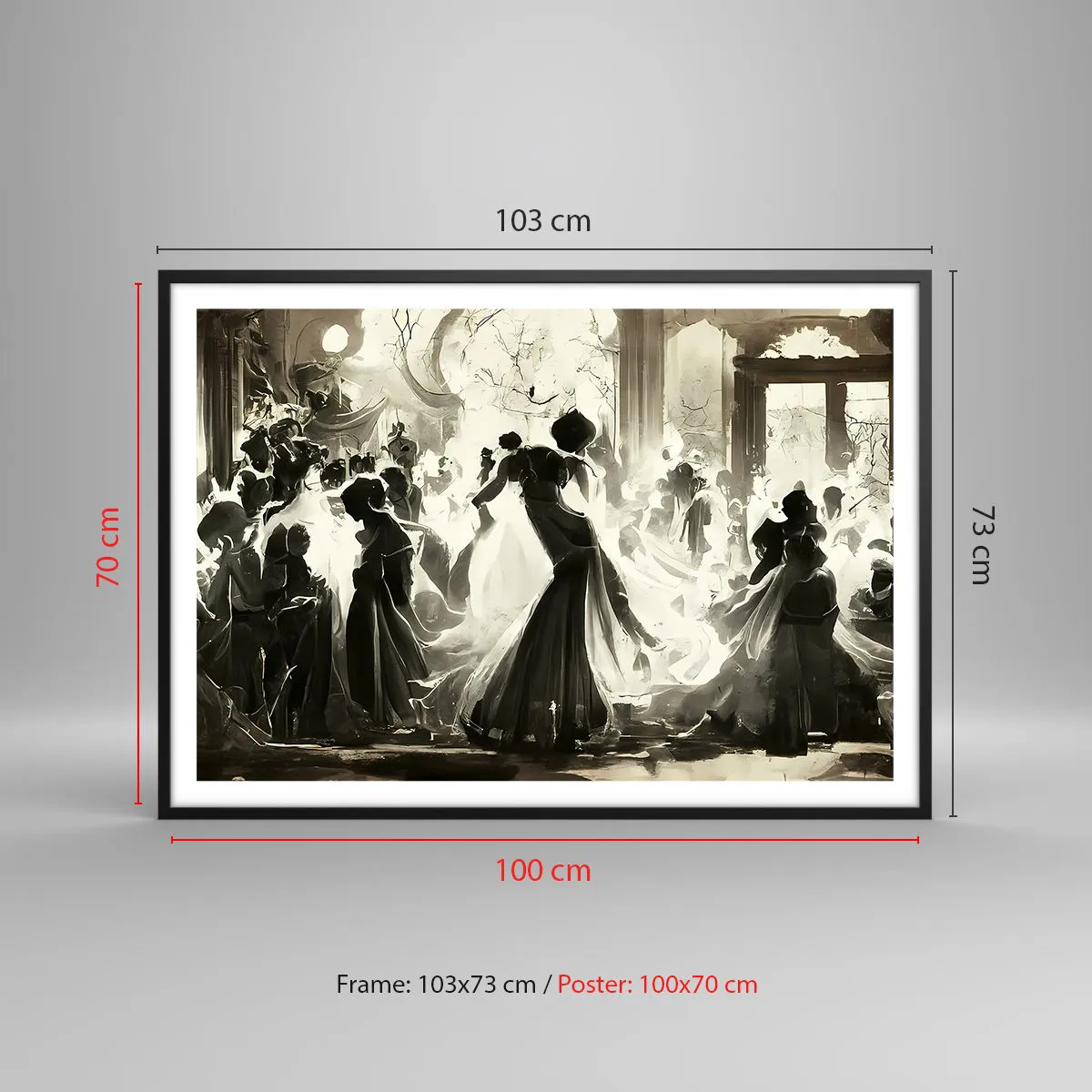 Plakat i sort ramme - Den store maskerade - 100x70 cm