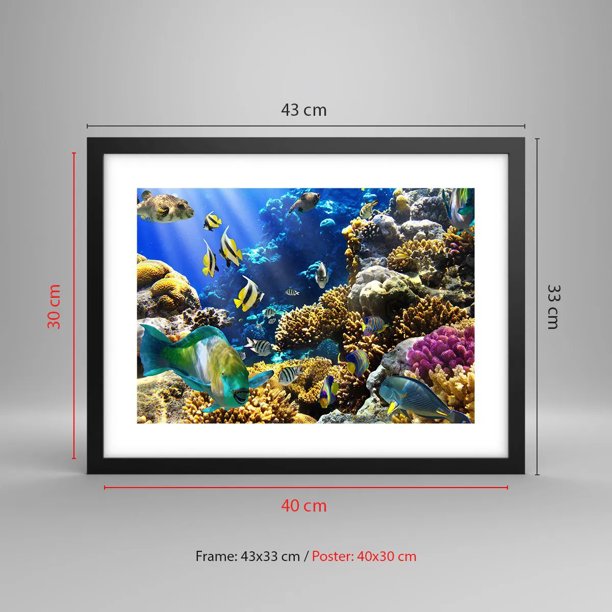 Poster in cornice nera - Traffico intenso sulla via delle vacanze - 40x30 cm