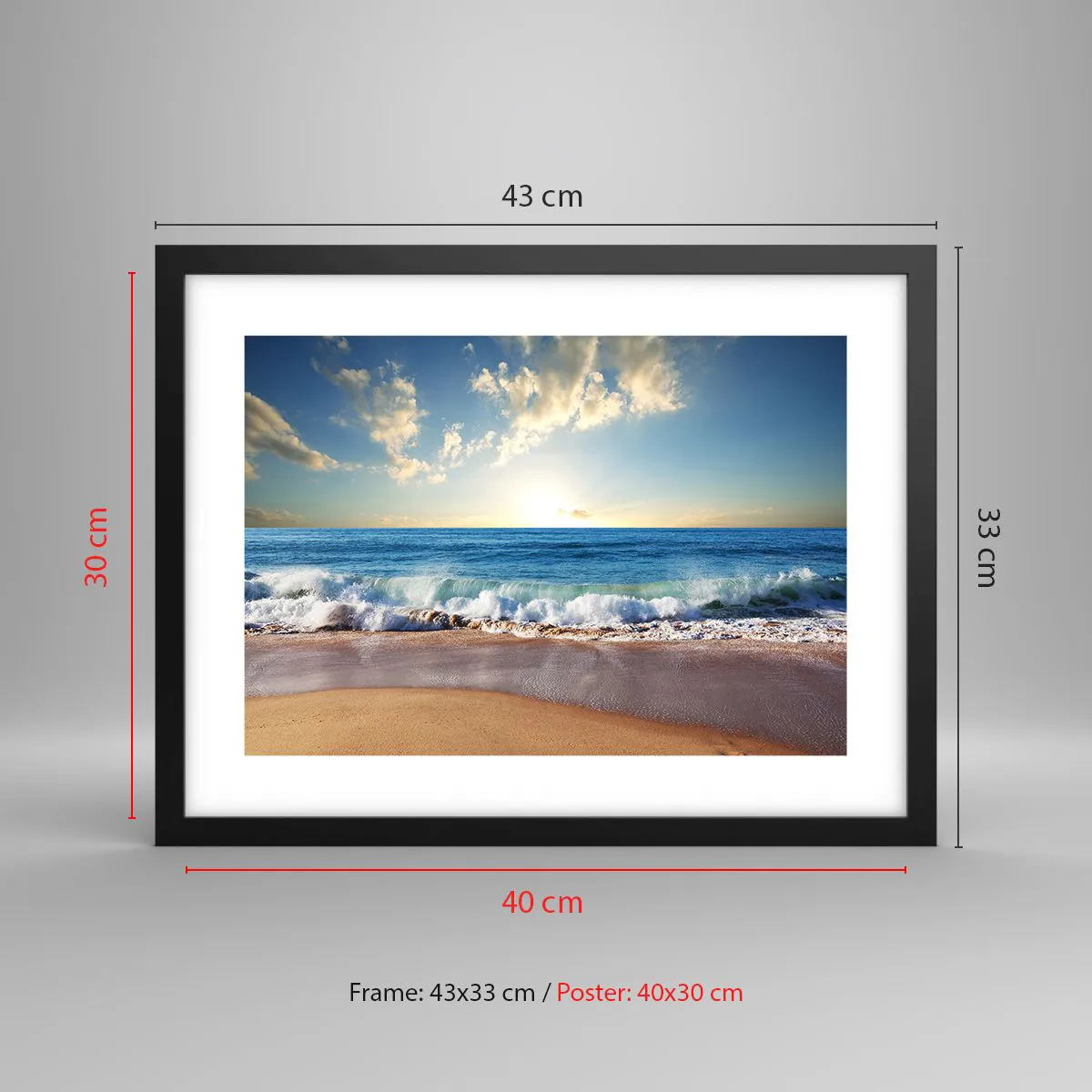 Poster în ramă neagră - Mișcare și liniște în același timp - 40x30 cm