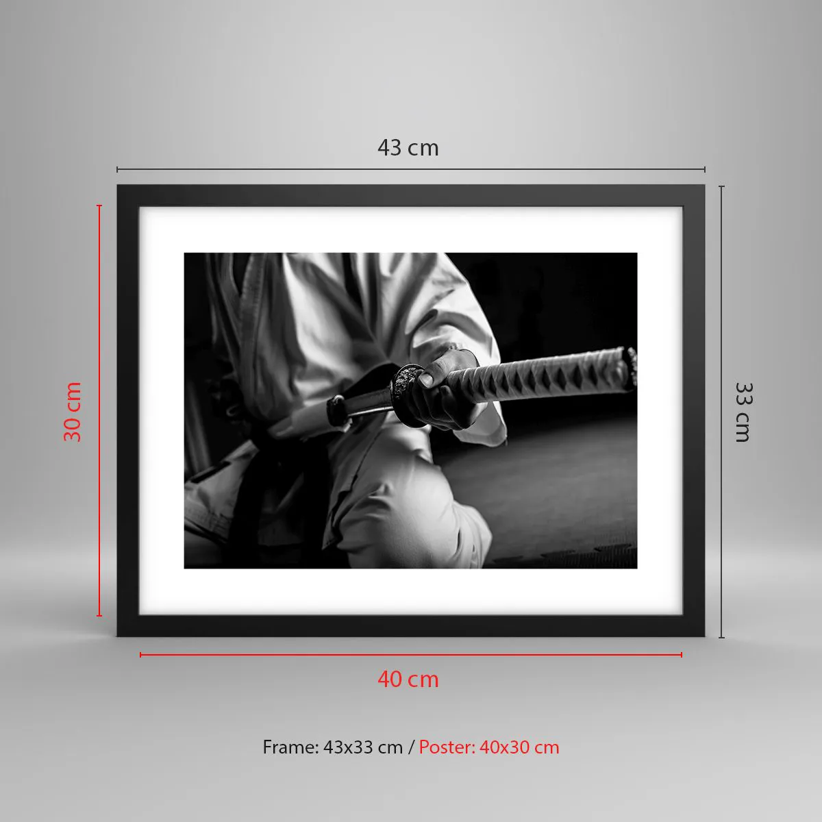 Poster in einem schwarzem Rahmen - Kriegerseele - 40x30 cm