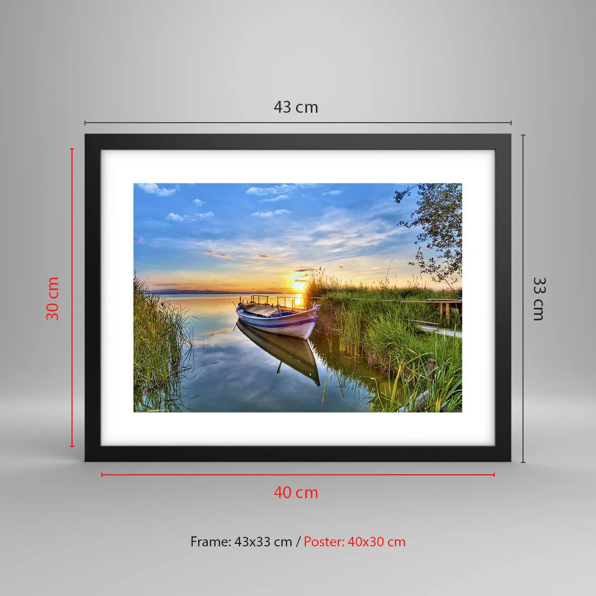 Affisch i svart ram - Uppfyllda drömmars vik - 40x30 cm