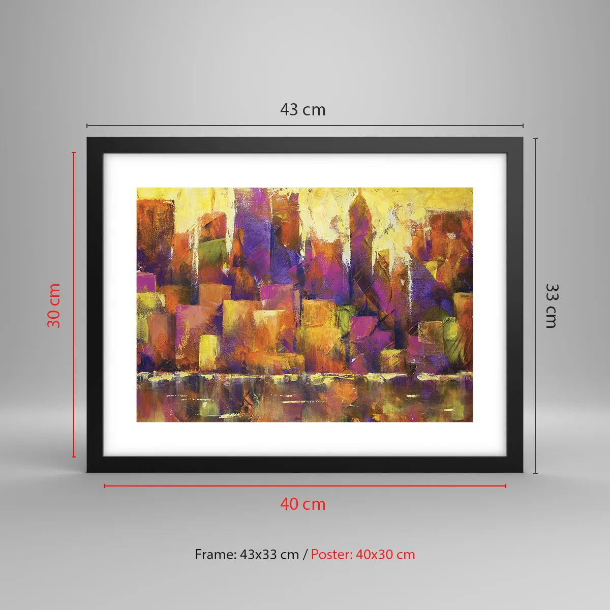 Poster in een zwarte lijst - Metropolitan compositie - 40x30 cm