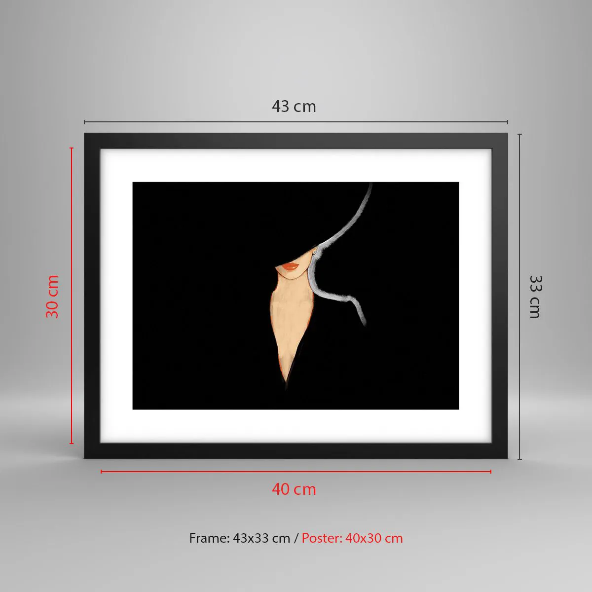 Plakat i sort ramme - Elegance og stil - 40x30 cm