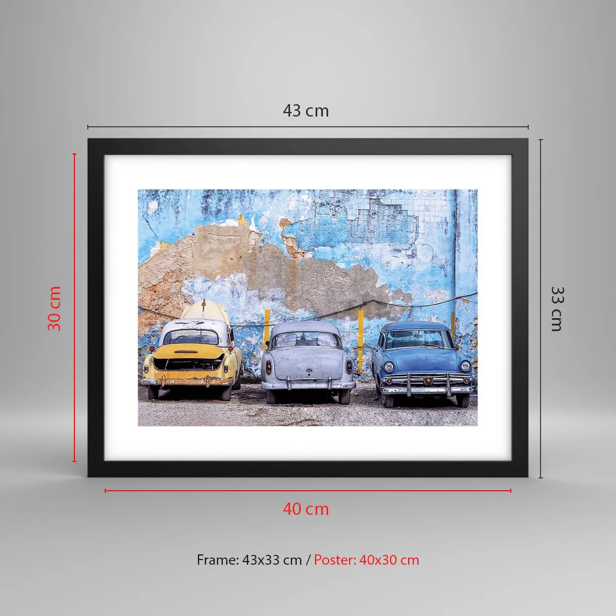 Poster in einem schwarzem Rahmen - Treffen der Veteranen - 40x30 cm